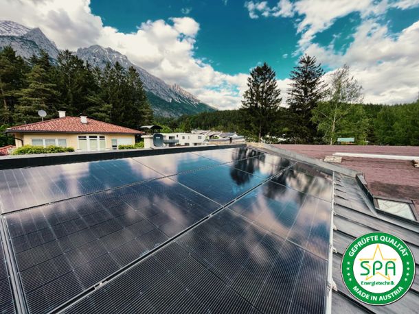 5 KWp Pv-Anlage auf Dach in Hall in Tirol