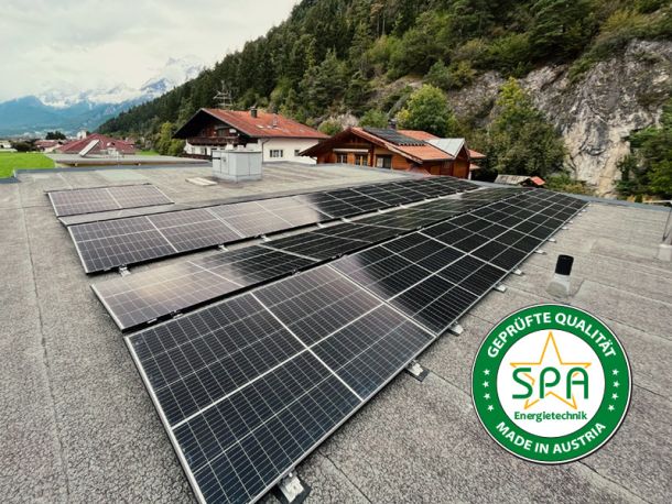 11 KWp Pv-Anlage auf Flachdach in Pettnau